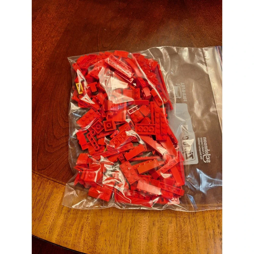 1/2 Pound Lot of LEGO Red Bulk Bricks and Specialty Pieces Assorted Mixed Parts